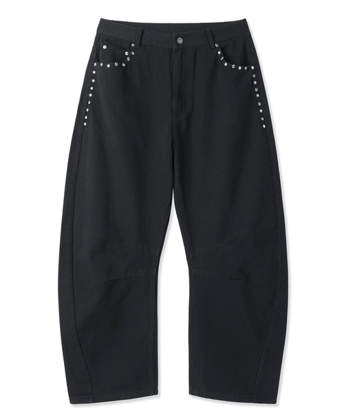 OY（オーワイ）の「『OY/オーワイ』 STAR RIVET RELAXED CURVED PANTS/スターリベット リラックスカーブパンツ（デニムパンツ・レディース・ブラック・L/M/S）」の7枚目の写真