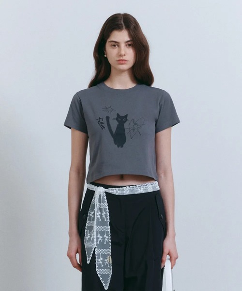 tシャツ A'GEM/9 × .kom 「FALLETT/ファレット」 NIGHT NERO CROP SHORT SLEEVE/ネロクロップショート A'GEM/9 × .kom 『FALLETT/ファレット』 NIGHT NERO CROP SHORT
