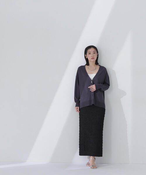 NATURAL BEAUTY BASIC(ナチュラルビューティーベーシック)の「◇ベーシックカーディガン Vネックニット(カーディガン/ボレロ・レディース・ブルー/ベージュ/チャコールグレー・FREE)」の7枚目の写真