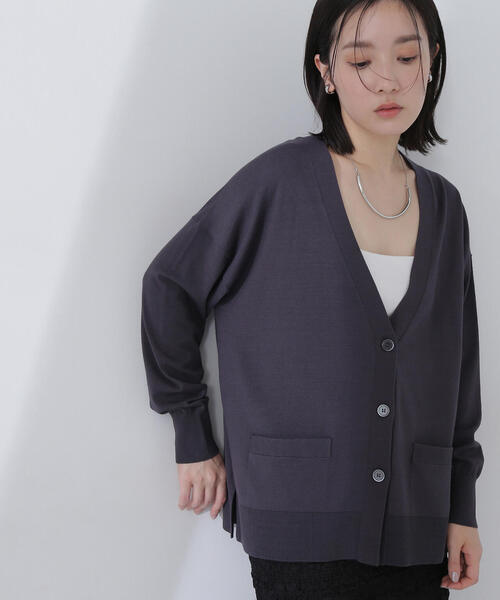 NATURAL BEAUTY BASIC(ナチュラルビューティーベーシック)の「◇ベーシックカーディガン Vネックニット(カーディガン/ボレロ・レディース・ブルー/ベージュ/チャコールグレー・FREE)」の11枚目の写真