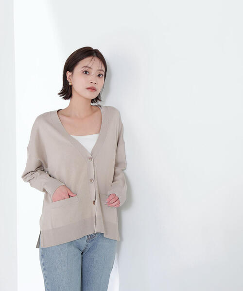 NATURAL BEAUTY BASIC(ナチュラルビューティーベーシック)の「◇ベーシックカーディガン Vネックニット(カーディガン/ボレロ・レディース・ブルー/ベージュ/チャコールグレー・FREE)」の15枚目の写真