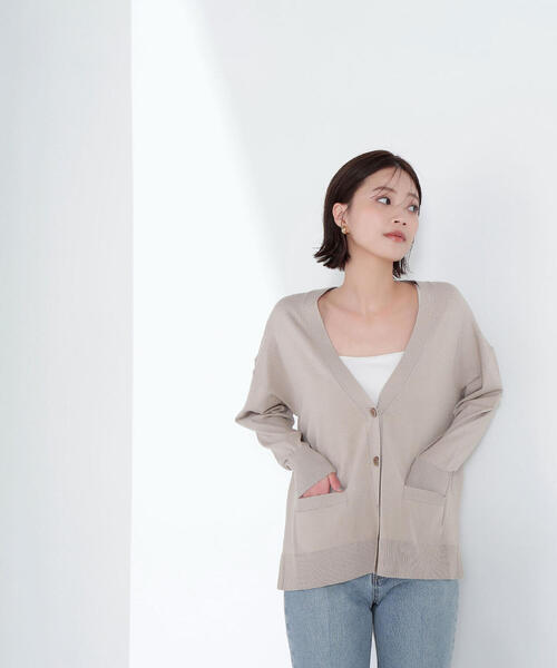 NATURAL BEAUTY BASIC(ナチュラルビューティーベーシック)の「◇ベーシックカーディガン Vネックニット(カーディガン/ボレロ・レディース・ブルー/ベージュ/チャコールグレー・FREE)」の20枚目の写真