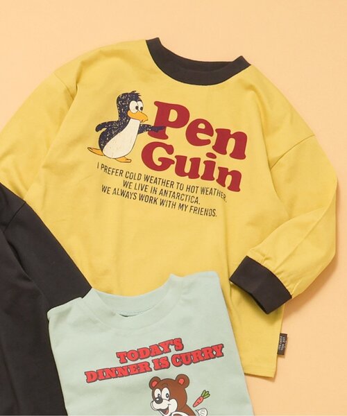 BREEZE（ブリーズ）の「【WEB限定/ジュニア対応】カラバリプリント長袖Tシャツ（Tシャツ/カットソー・キッズ・グリーン/ピンク/ネイビー/パープル/キナリ/オレンジ/チャコール/ミント/アイボリー/サックスブルー/ブラック/イエロー・100/140/90/110/120/130/150）」の10枚目の写真