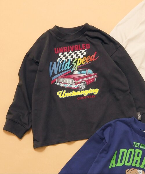 BREEZE（ブリーズ）の「【WEB限定/ジュニア対応】カラバリプリント長袖Tシャツ（Tシャツ/カットソー・キッズ・グリーン/ピンク/ネイビー/パープル/キナリ/オレンジ/チャコール/ミント/アイボリー/サックスブルー/ブラック/イエロー・100/140/90/110/120/130/150）」の5枚目の写真