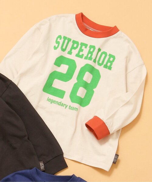 BREEZE（ブリーズ）の「【WEB限定/ジュニア対応】カラバリプリント長袖Tシャツ（Tシャツ/カットソー・キッズ・グリーン/ピンク/ネイビー/パープル/キナリ/オレンジ/チャコール/ミント/アイボリー/サックスブルー/ブラック/イエロー・100/140/90/110/120/130/150）」の3枚目の写真