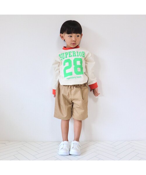 BREEZE（ブリーズ）の「【WEB限定/ジュニア対応】カラバリプリント長袖Tシャツ（Tシャツ/カットソー・キッズ・グリーン/ピンク/ネイビー/パープル/キナリ/オレンジ/チャコール/ミント/アイボリー/サックスブルー/ブラック/イエロー・100/140/90/110/120/130/150）」の14枚目の写真