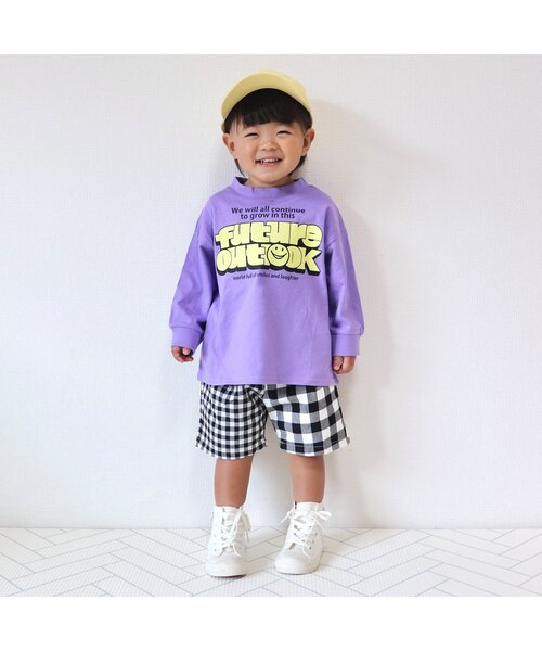 BREEZE（ブリーズ）の「【WEB限定/ジュニア対応】カラバリプリント長袖Tシャツ（Tシャツ/カットソー・キッズ・グリーン/ピンク/ネイビー/パープル/キナリ/オレンジ/チャコール/ミント/アイボリー/サックスブルー/ブラック/イエロー・100/140/90/110/120/130/150）」の16枚目の写真