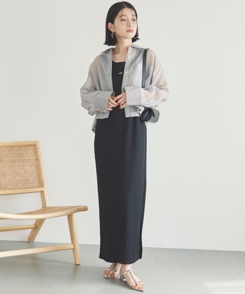 Doux archives（ドゥアルシーヴ）の「ソフトオーガンジーシアーショートシャツ（シャツ/ブラウス・レディース・ブラック/ブルーグリーン/グレー・FREE）」の8枚目の写真