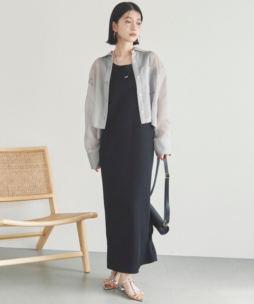 Doux archives（ドゥアルシーヴ）の「ソフトオーガンジーシアーショートシャツ（シャツ/ブラウス・レディース・ブラック/ブルーグリーン/グレー・FREE）」の14枚目の写真