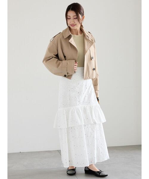 Te chichi（テチチ）の「ショートトレンチジャケット（ノーカラージャケット・レディース・ベージュ・F）」の3枚目の写真