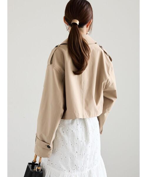 Te chichi（テチチ）の「ショートトレンチジャケット（ノーカラージャケット・レディース・ベージュ・F）」の5枚目の写真
