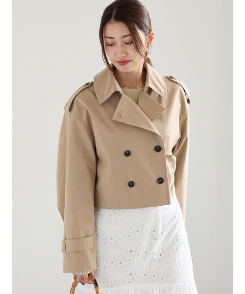 Te chichi（テチチ）の「ショートトレンチジャケット（ノーカラージャケット・レディース・ベージュ・F）」の8枚目の写真