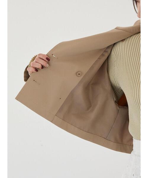 Te chichi（テチチ）の「ショートトレンチジャケット（ノーカラージャケット・レディース・ベージュ・F）」の12枚目の写真