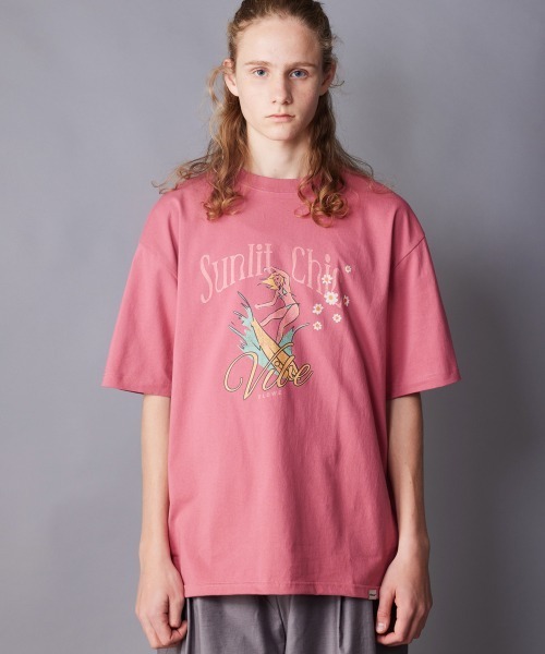 rehacer(レアセル)の「rehacer : Sunlit Vintage Wash T-shirt / サンリット ビンテージ ウオッシュ Tシャツ(Tシャツ/カットソー・メンズ・ピンク/スミクロ/ベージュ・SMALL/MEDIUM/LARGE/X-LARGE)」の12枚目の写真