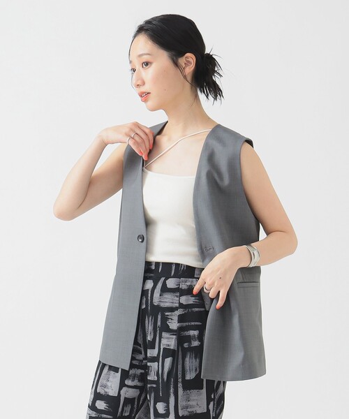 B:MING by BEAMS（ビーミングバイビームス）の「ノーカラージレ（S～M）（ベスト・レディース・グレー/ネイビー・SMALL/MEDIUM）」の5枚目の写真