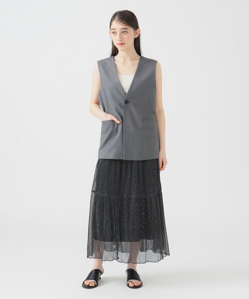 B:MING by BEAMS（ビーミングバイビームス）の「ノーカラージレ（S～M）（ベスト・レディース・グレー/ネイビー・SMALL/MEDIUM）」の6枚目の写真