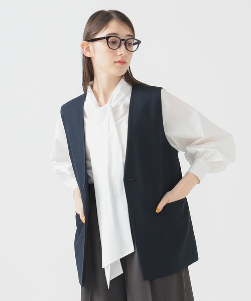 B:MING by BEAMS（ビーミングバイビームス）の「ノーカラージレ（S～M）（ベスト・レディース・グレー/ネイビー・SMALL/MEDIUM）」の7枚目の写真