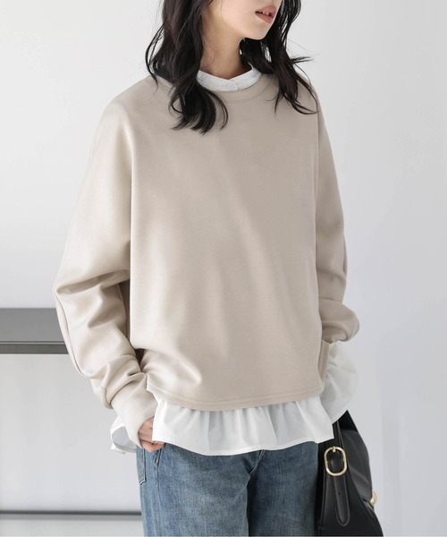 La-gemme(ラジェム)の「ドルマンスリーブプルオーバー(Tシャツ/カットソー・レディース・ブラック/ベージュ/杢グレー・フリー)」の18枚目の写真