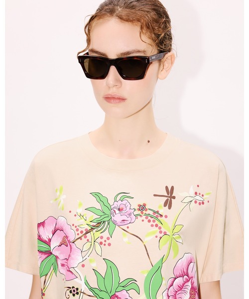 ◆送料・関税込◆KENZO Tシャツ ドレス ウィズ KIMONO スリーブ セール】'KENZO Peonies' Tシャツ ドレス ウィズ KIMONO