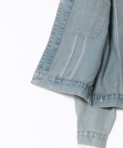 BLUEEAST（ブルーイースト）の「ピコレースデニムジャケット（デニムジャケット・レディース・ブルー・MEDIUM）」の3枚目の写真