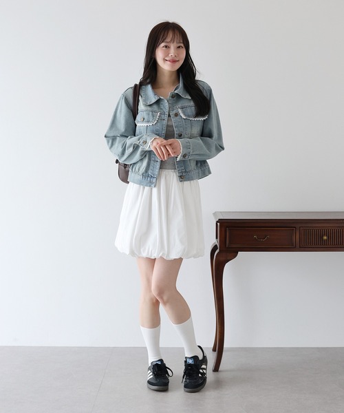 BLUEEAST（ブルーイースト）の「ピコレースデニムジャケット（デニムジャケット・レディース・ブルー・MEDIUM）」の15枚目の写真