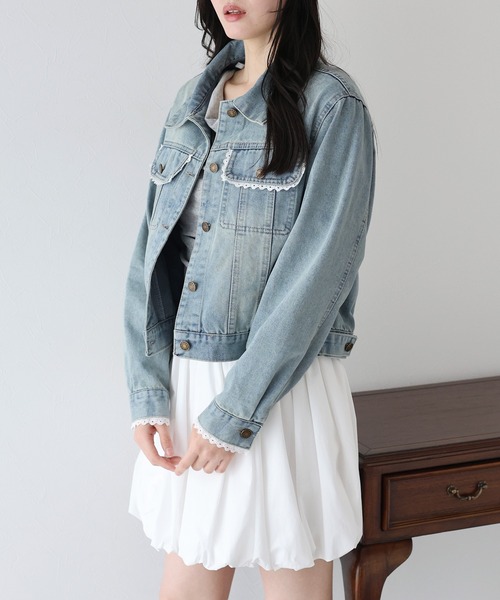 BLUEEAST（ブルーイースト）の「ピコレースデニムジャケット（デニムジャケット・レディース・ブルー・MEDIUM）」の22枚目の写真