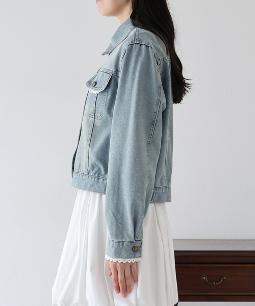 BLUEEAST（ブルーイースト）の「ピコレースデニムジャケット（デニムジャケット・レディース・ブルー・MEDIUM）」の14枚目の写真