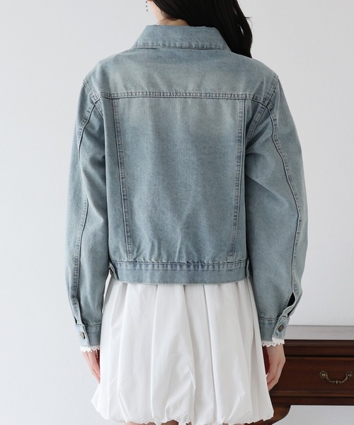 BLUEEAST（ブルーイースト）の「ピコレースデニムジャケット（デニムジャケット・レディース・ブルー・MEDIUM）」の13枚目の写真