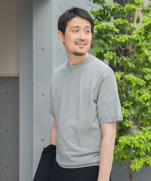 URBAN RESEARCH DOORS（アーバンリサーチドアーズ）の「LIFE STYLE TAILOR　ハイゲージクルーネック半袖ニット（シャツ/ブラウス・メンズ・グリーン/ネイビー/アイボリー/グレー系その他・MEDIUM/LARGE）」の7枚目の写真