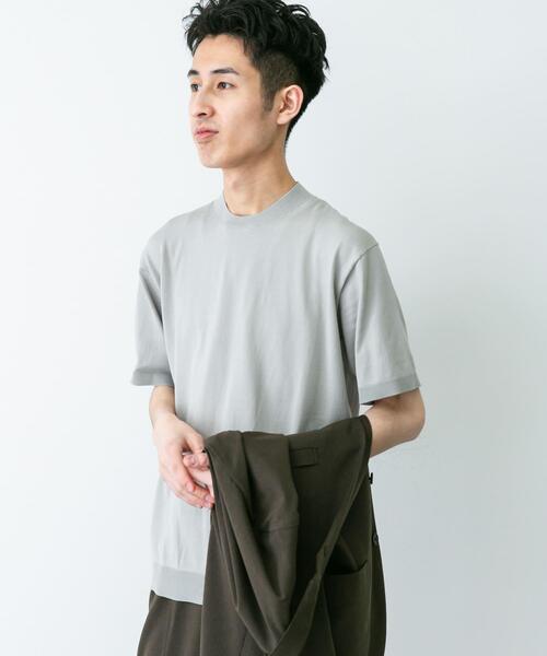 URBAN RESEARCH DOORS（アーバンリサーチドアーズ）の「LIFE STYLE TAILOR　ハイゲージクルーネック半袖ニット（シャツ/ブラウス・メンズ・グリーン/ネイビー/アイボリー/グレー系その他・MEDIUM/LARGE）」の14枚目の写真
