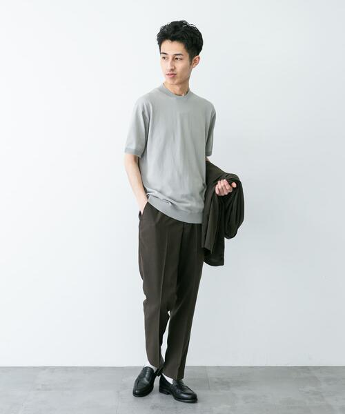 URBAN RESEARCH DOORS（アーバンリサーチドアーズ）の「LIFE STYLE TAILOR　ハイゲージクルーネック半袖ニット（シャツ/ブラウス・メンズ・グリーン/ネイビー/アイボリー/グレー系その他・MEDIUM/LARGE）」の15枚目の写真