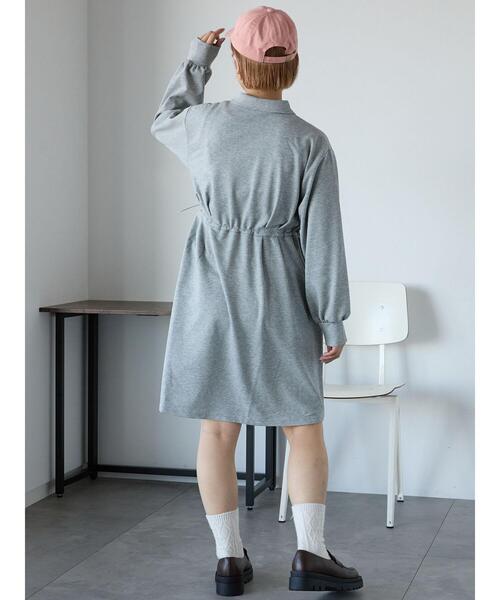 ehka sopo（エヘカソポ）の「襟付きカットミニワンピース（ワンピース・レディース・グレー/キナリ/ネイビー・F）」の10枚目の写真