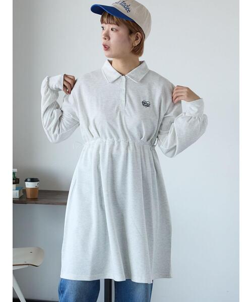 ehka sopo（エヘカソポ）の「襟付きカットミニワンピース（ワンピース・レディース・グレー/キナリ/ネイビー・F）」の13枚目の写真