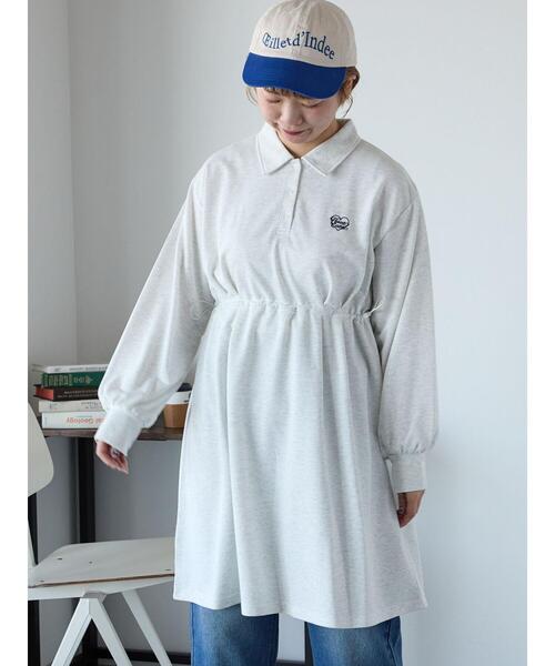 ehka sopo（エヘカソポ）の「襟付きカットミニワンピース（ワンピース・レディース・グレー/キナリ/ネイビー・F）」の15枚目の写真