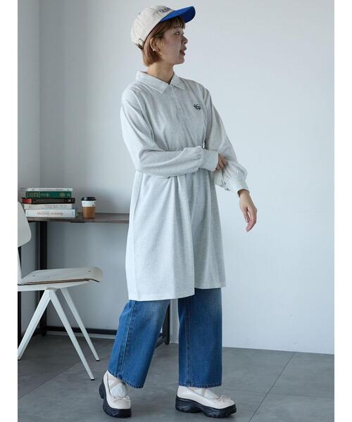 ehka sopo（エヘカソポ）の「襟付きカットミニワンピース（ワンピース・レディース・グレー/キナリ/ネイビー・F）」の21枚目の写真