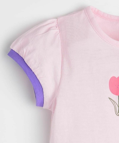 moimoln（モイモルン）の「【セットアップ】チューリップトップス&パンツ（Tシャツ/カットソー・キッズ・レッド/パープル・130cm/120cm/110cm/100cm/90cm）」の6枚目の写真