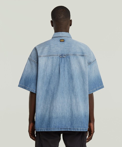 G-STAR（ジースター）の「2 POCKET BOXY SHIRT/オーバーサイズ2ポケットシャツ（シャツ/ブラウス・メンズ・インディゴブルー・LARGE/SMALL/MEDIUM）」の7枚目の写真