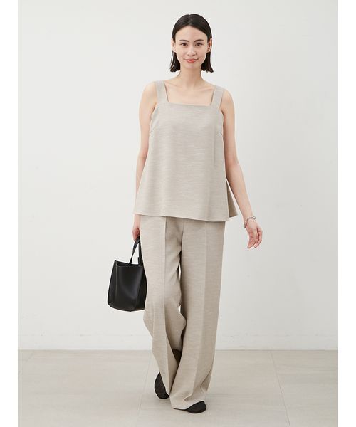 ペプラムブラウスSET UP風オールインワン（つなぎ