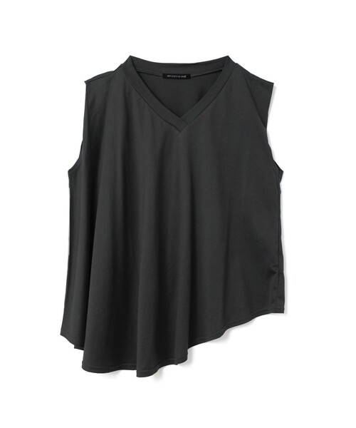 mizuiroind(ミズイロインド)の「mizuiro ind Vネックアシンメトリーノースリーブプルオーバー(Tシャツ/カットソー・レディース・ライトグレー/ベージュ/チャコールグレー/ブラック/オフホワイト・FREE)」の3枚目の写真