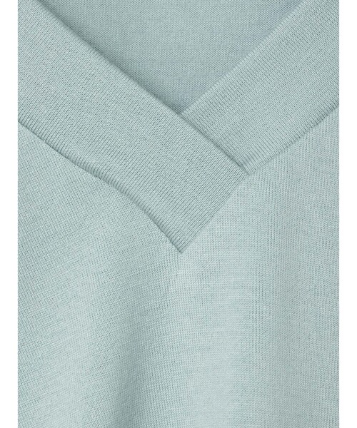 mizuiroind(ミズイロインド)の「mizuiro ind Vネックアシンメトリーノースリーブプルオーバー(Tシャツ/カットソー・レディース・ライトグレー/ベージュ/チャコールグレー/ブラック/オフホワイト・FREE)」の9枚目の写真