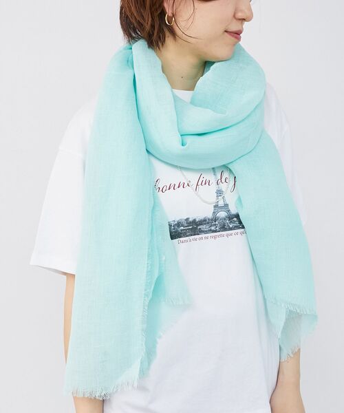 le.coeur blanc（ルクールブラン）の「《手洗い可能》コットン麻ストール（ストール/ショール・レディース・ライトグレー/ミント・FREE）」の6枚目の写真