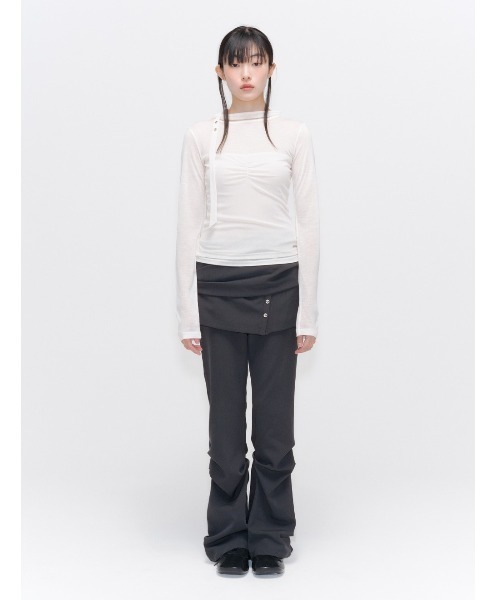 【MISEKI SEOUL】Draped shirt skirt pants SET / 追跡付 セール】Draped shirt skirt pants SET（その他パンツ）｜Miseki