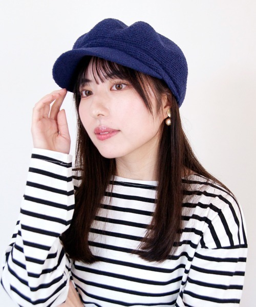 polcadot（ポルカドット）の「ぽこぽこキャスケット（キャスケット・レディース・ネイビー/グレー/アイボリー/ブラック・FREE）」の8枚目の写真