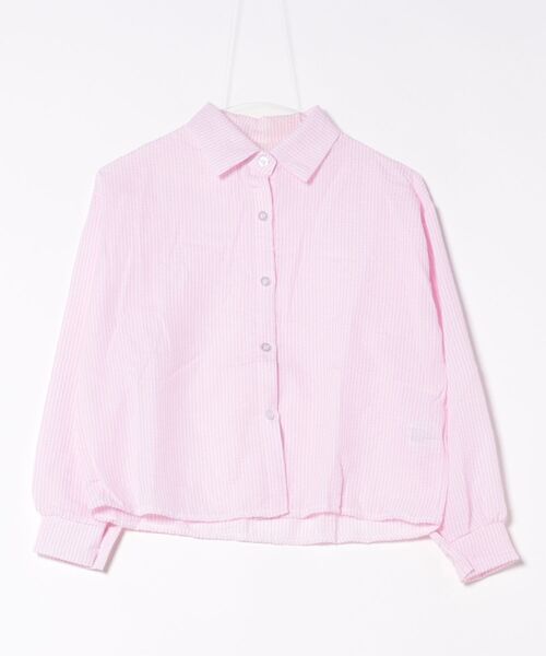 WESTSEA(ウエストシー)の「ややシアー感 × ややクロップド丈 ストライプ 長袖シャツ(シャツ/ブラウス・レディース・ホワイト/ピンク/ブルー・M/L)」の22枚目の写真