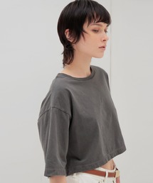 pigmaent over dyed midriff Tshirt(ピグメントオーバーダイミドリフ丈Tシャツ)