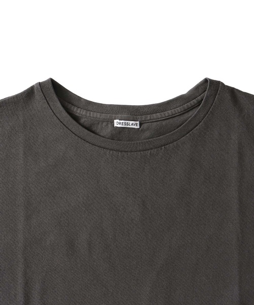 DRESSLAVE(ドレスレイブ)の「pigmaent over dyed midriff Tshirt(ピグメントオーバーダイミドリフ丈Tシャツ)(Tシャツ/カットソー・レディース・チャコールグレー・38)」の8枚目の写真