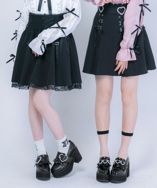 DearMyLove(ディアマイラブ)の「選べるハートフリルローファーパンプス(パンプス・レディース・ブラック/ブラック系その他2/クリアブラック/ブラック系その他・22.5cm/23.5cm/24cm/24.5cm/25cm/25.5cm/23cm)」の5枚目の写真