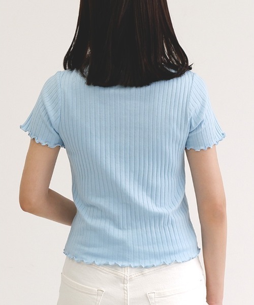 CLOTHY(クロシィ)の「【コンパクトなショート丈☆】2WAYTシャツカーデ(Tシャツ/カットソー・レディース・モカ/イエロー/ピンク/ブラック/サックスブルー・MEDIUM/LARGE)」の22枚目の写真