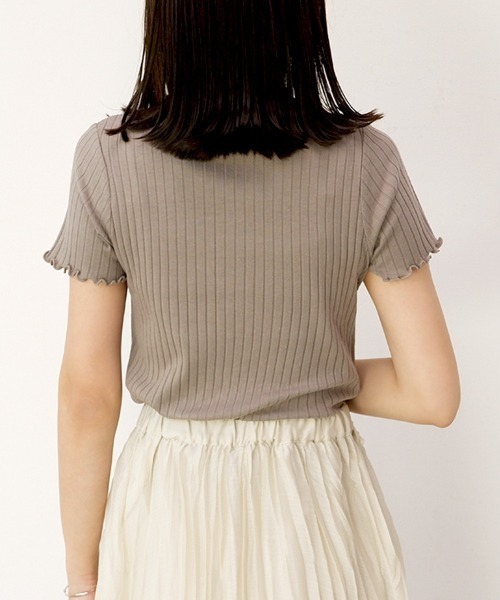 CLOTHY(クロシィ)の「【コンパクトなショート丈☆】2WAYTシャツカーデ(Tシャツ/カットソー・レディース・モカ/イエロー/ピンク/ブラック/サックスブルー・MEDIUM/LARGE)」の18枚目の写真