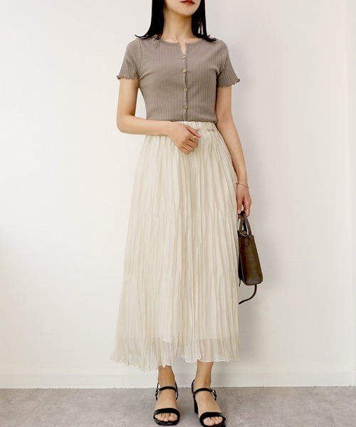 CLOTHY(クロシィ)の「【コンパクトなショート丈☆】2WAYTシャツカーデ(Tシャツ/カットソー・レディース・モカ/イエロー/ピンク/ブラック/サックスブルー・MEDIUM/LARGE)」の19枚目の写真